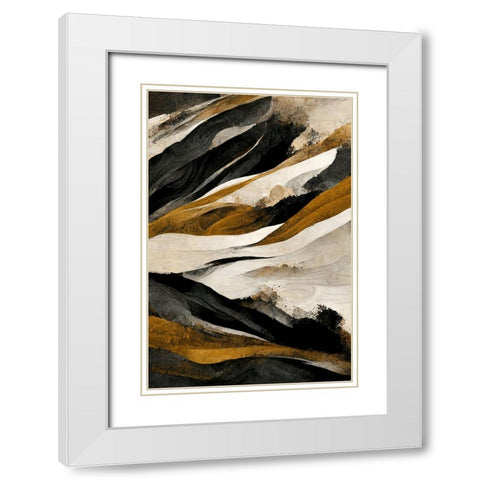 Rough Mountains White Modern Wood Framed Art Print with Double Matting by Treechild
