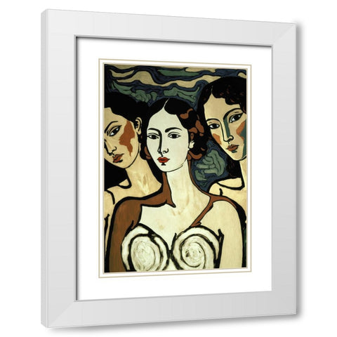The Soul Sisters White Modern Wood Framed Art Print with Double Matting by Treechild