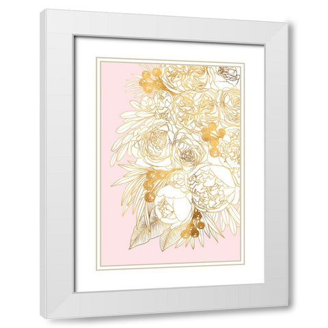Rekha floral art pair (left) White Modern Wood Framed Art Print with Double Matting by Laiz Blursbyai, Rosana
