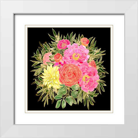 Colorful Nanette bouquet in black White Modern Wood Framed Art Print with Double Matting by Laiz Blursbyai, Rosana