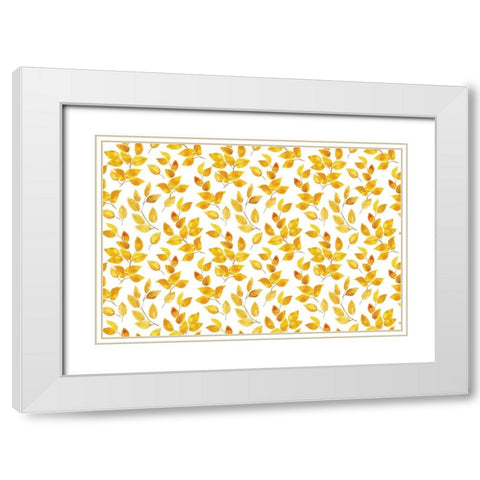 Curvy leaves White Modern Wood Framed Art Print with Double Matting by Laiz Blursbyai, Rosana