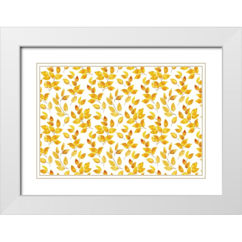 Curvy leaves White Modern Wood Framed Art Print with Double Matting by Laiz Blursbyai, Rosana