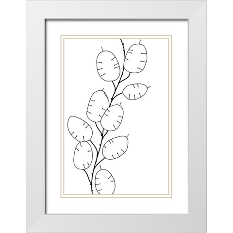 Lunaria White Modern Wood Framed Art Print with Double Matting by Laiz Blursbyai, Rosana