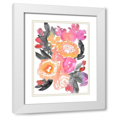 Olympe florals II White Modern Wood Framed Art Print with Double Matting by Laiz Blursbyai, Rosana