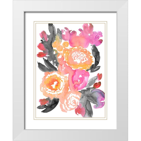 Olympe florals II White Modern Wood Framed Art Print with Double Matting by Laiz Blursbyai, Rosana