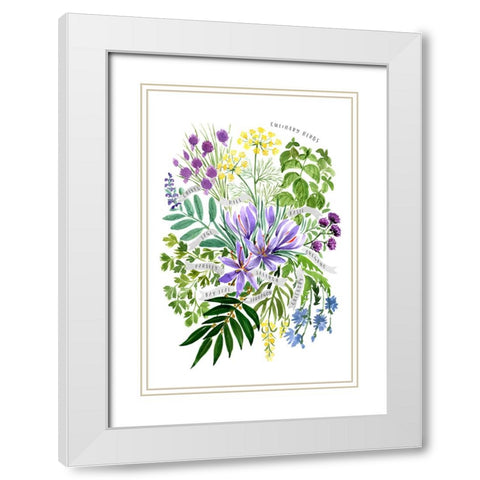Culinary herbs White Modern Wood Framed Art Print with Double Matting by Laiz Blursbyai, Rosana