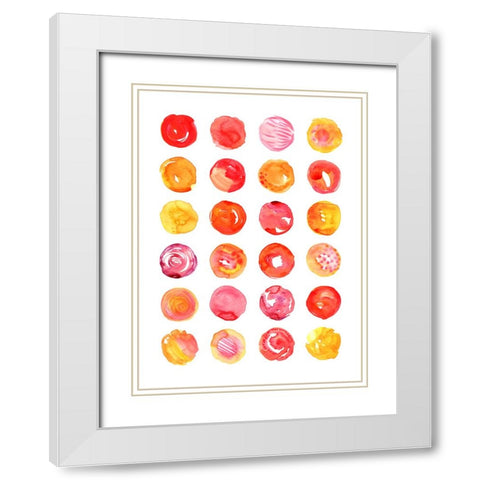 Almost circles White Modern Wood Framed Art Print with Double Matting by Laiz Blursbyai, Rosana
