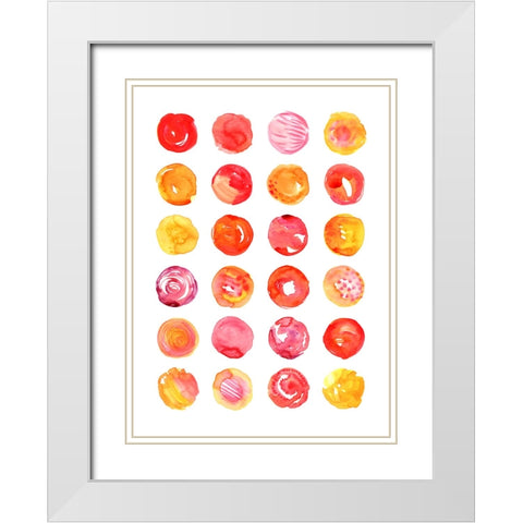 Almost circles White Modern Wood Framed Art Print with Double Matting by Laiz Blursbyai, Rosana