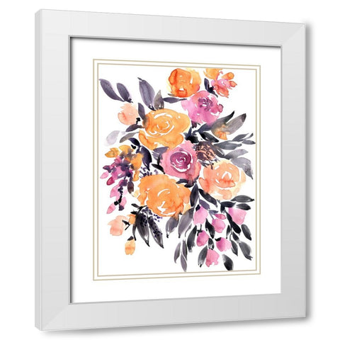 Paloma bouquet White Modern Wood Framed Art Print with Double Matting by Laiz Blursbyai, Rosana