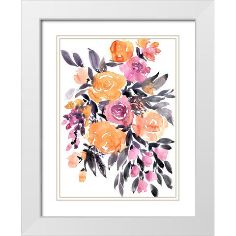 Paloma bouquet White Modern Wood Framed Art Print with Double Matting by Laiz Blursbyai, Rosana
