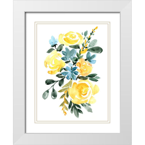 Cora bouquet White Modern Wood Framed Art Print with Double Matting by Laiz Blursbyai, Rosana