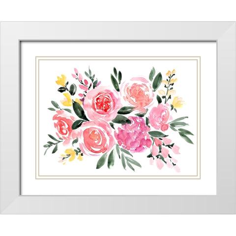 Janis bouquet White Modern Wood Framed Art Print with Double Matting by Laiz Blursbyai, Rosana