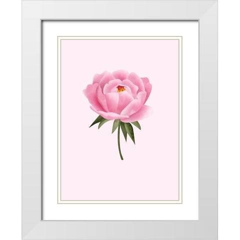Peony statement White Modern Wood Framed Art Print with Double Matting by Laiz Blursbyai, Rosana