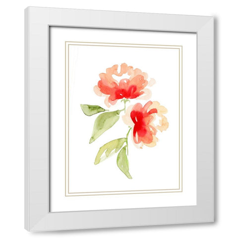 Kailey coral White Modern Wood Framed Art Print with Double Matting by Laiz Blursbyai, Rosana