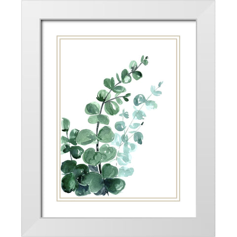 Watercolor eucalyptus bouquet White Modern Wood Framed Art Print with Double Matting by Laiz Blursbyai, Rosana