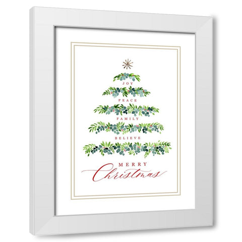 Christmas tree of wishes White Modern Wood Framed Art Print with Double Matting by Laiz Blursbyai, Rosana
