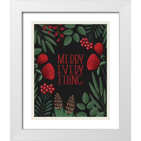 Merry everything in black White Modern Wood Framed Art Print with Double Matting by Laiz Blursbyai, Rosana