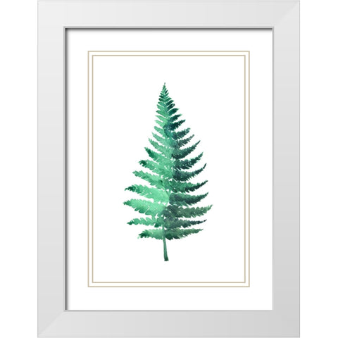 Watercolor fern White Modern Wood Framed Art Print with Double Matting by Laiz Blursbyai, Rosana