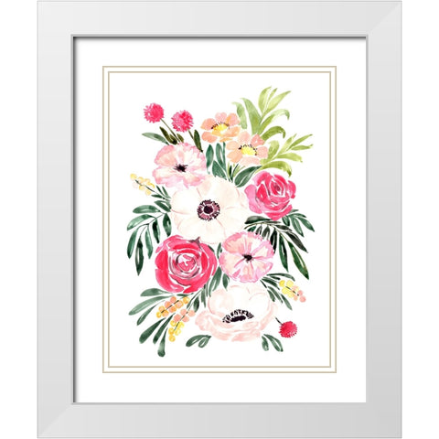 Mirja bouquet White Modern Wood Framed Art Print with Double Matting by Laiz Blursbyai, Rosana