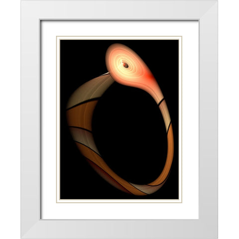 The Snake: Biting its Tail White Modern Wood Framed Art Print with Double Matting by Mystic Number