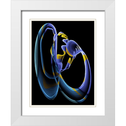 Earphone White Modern Wood Framed Art Print with Double Matting by Mystic Number