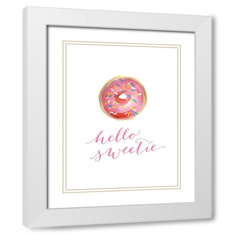 Hello sweetie White Modern Wood Framed Art Print with Double Matting by Laiz Blursbyai, Rosana