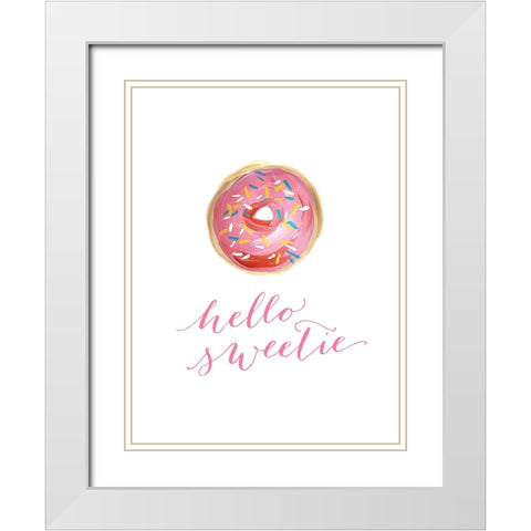 Hello sweetie White Modern Wood Framed Art Print with Double Matting by Laiz Blursbyai, Rosana