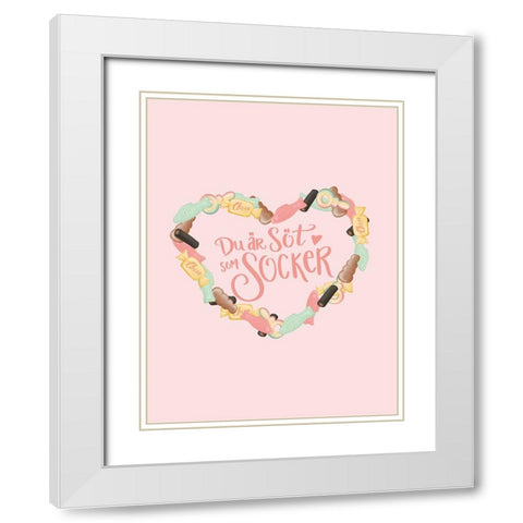 SApt som Socker White Modern Wood Framed Art Print with Double Matting by Eleonora, Aminah