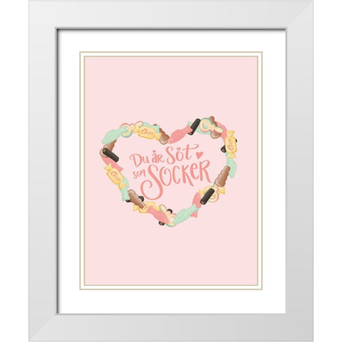 SApt som Socker White Modern Wood Framed Art Print with Double Matting by Eleonora, Aminah