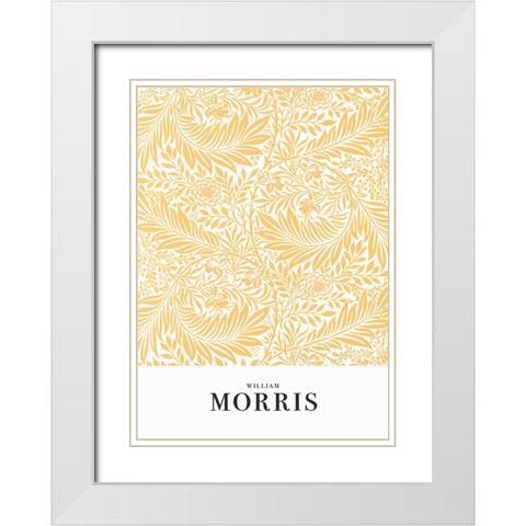 Larkspur White Modern Wood Framed Art Print with Double Matting by Pictufy