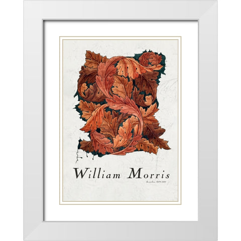 Acanthus White Modern Wood Framed Art Print with Double Matting by Pictufy