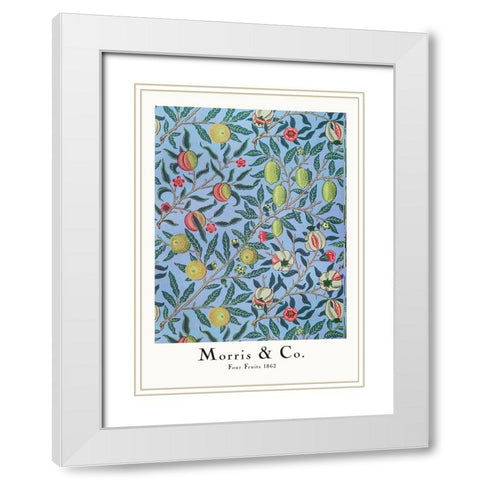 Four Fruits White Modern Wood Framed Art Print with Double Matting by Pictufy