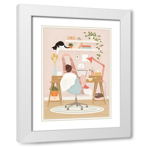 Home office White Modern Wood Framed Art Print with Double Matting by Holikova, Petra