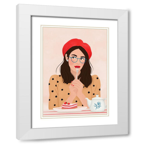 French Cafe White Modern Wood Framed Art Print with Double Matting by Holikova, Petra