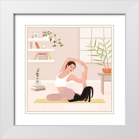 Stretch White Modern Wood Framed Art Print with Double Matting by Holikova, Petra