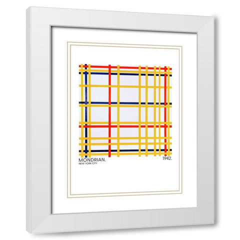 New York City 1 1942 White Modern Wood Framed Art Print with Double Matting by Pictufy