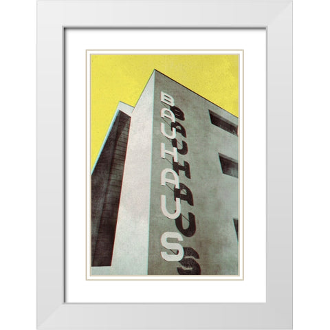 Bauhaus Dessau architecture in vintage magazine style White Modern Wood Framed Art Print with Double Matting by Laiz Blursbyai, Rosana
