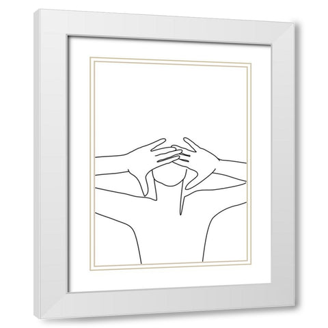 Palila White Modern Wood Framed Art Print with Double Matting by Laiz Blursbyai, Rosana