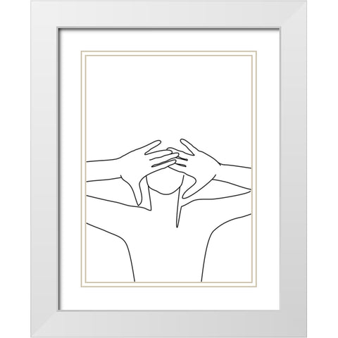 Palila White Modern Wood Framed Art Print with Double Matting by Laiz Blursbyai, Rosana