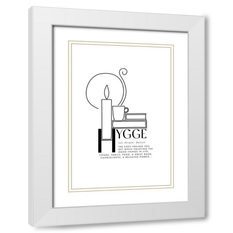 Illustrated hygge definition White Modern Wood Framed Art Print with Double Matting by Laiz Blursbyai, Rosana