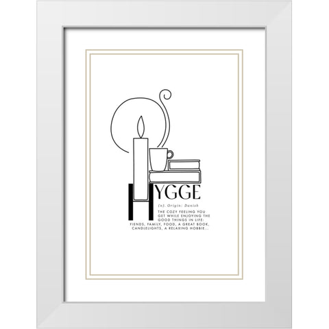 Illustrated hygge definition White Modern Wood Framed Art Print with Double Matting by Laiz Blursbyai, Rosana