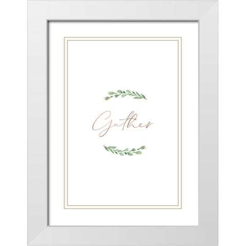 Gather White Modern Wood Framed Art Print with Double Matting by Laiz Blursbyai, Rosana