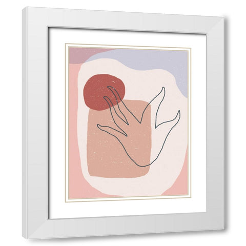 Boho Plant White Modern Wood Framed Art Print with Double Matting by Demir, Aylin