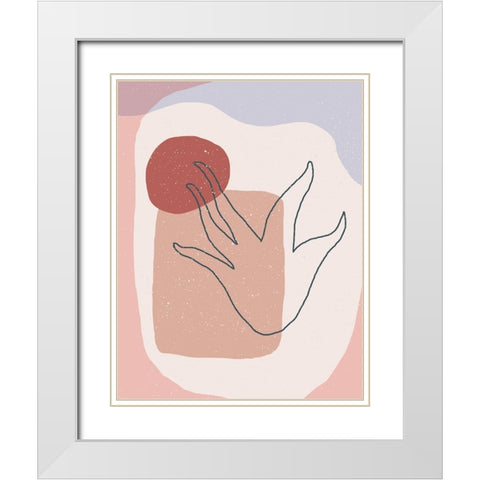 Boho Plant White Modern Wood Framed Art Print with Double Matting by Demir, Aylin