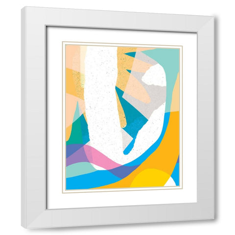Color Burst White Modern Wood Framed Art Print with Double Matting by Demir, Aylin