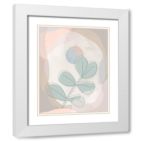 Leafy Hues White Modern Wood Framed Art Print with Double Matting by Demir, Aylin