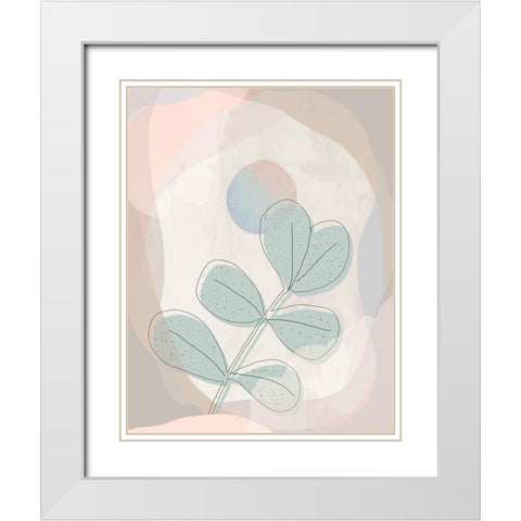 Leafy Hues White Modern Wood Framed Art Print with Double Matting by Demir, Aylin