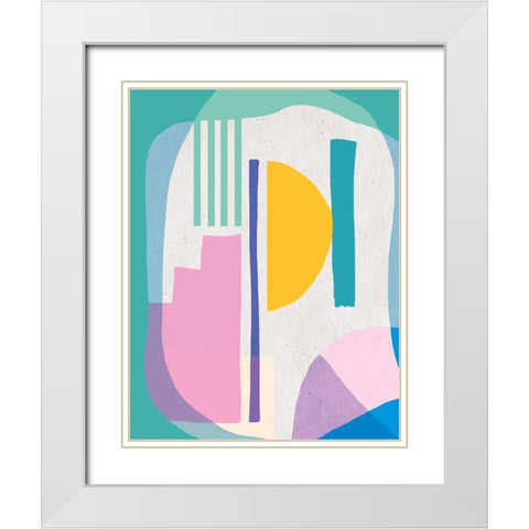 Geometrical Illusions White Modern Wood Framed Art Print with Double Matting by Demir, Aylin