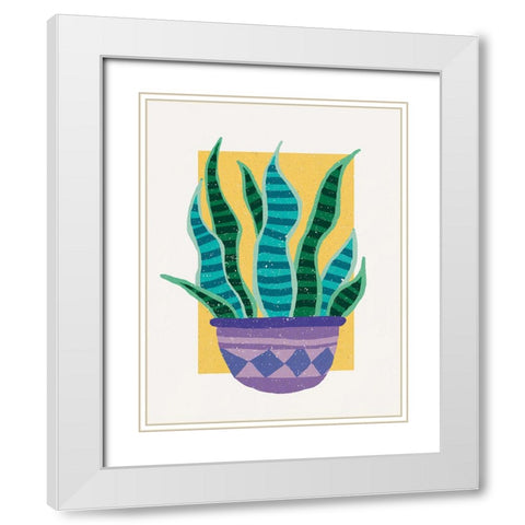 Plant in the Sun White Modern Wood Framed Art Print with Double Matting by Demir, Aylin
