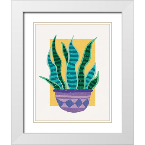 Plant in the Sun White Modern Wood Framed Art Print with Double Matting by Demir, Aylin